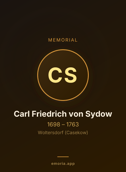 Memorial portrait of Carl Friedrich von Sydow