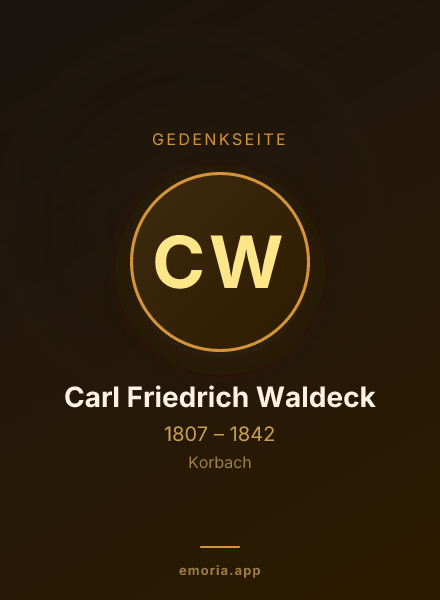 Gedenkportrait von Carl Friedrich Waldeck