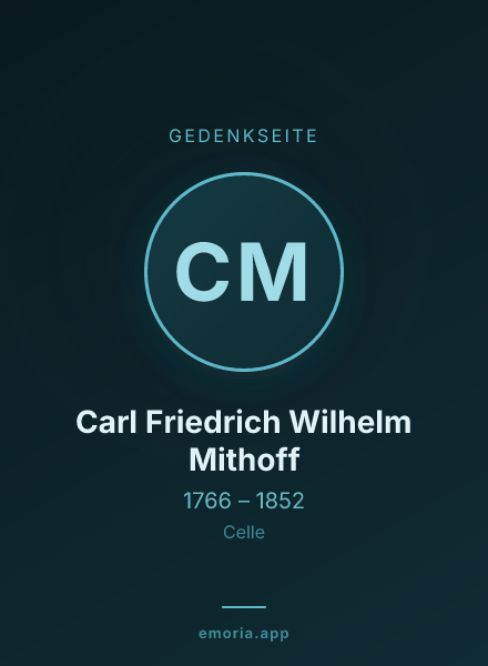 Gedenkportrait von Carl Friedrich Wilhelm Mithoff