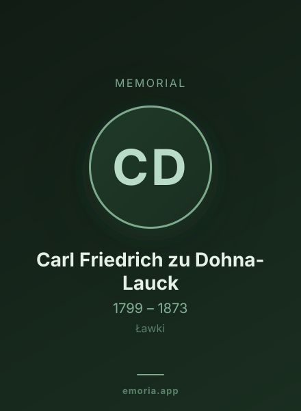 Memorial portrait of Carl Friedrich zu Dohna-Lauck