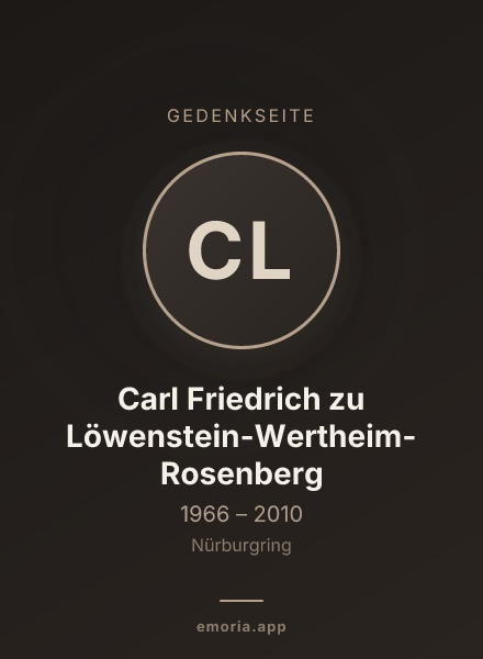 Gedenkportrait von Carl Friedrich zu Löwenstein-Wertheim-Rosenberg