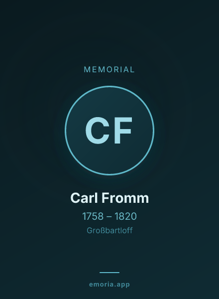 Memorial portrait of Carl Fromm