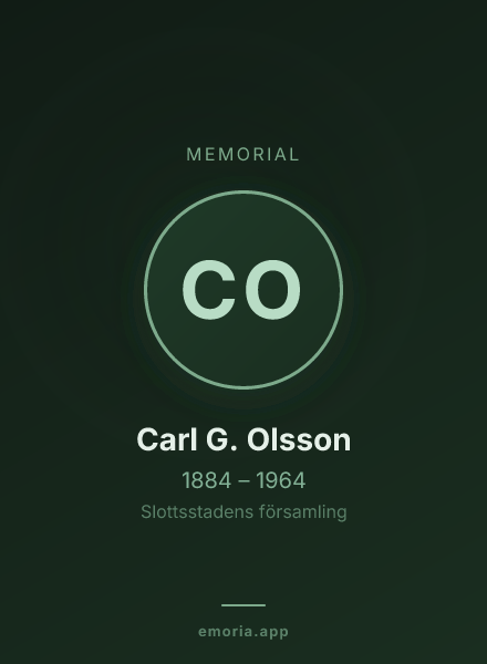 Memorial portrait of Carl G. Olsson