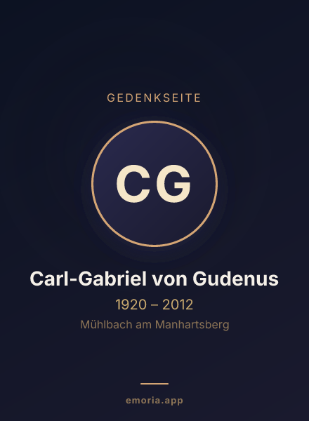 Gedenkportrait von Carl-Gabriel von Gudenus