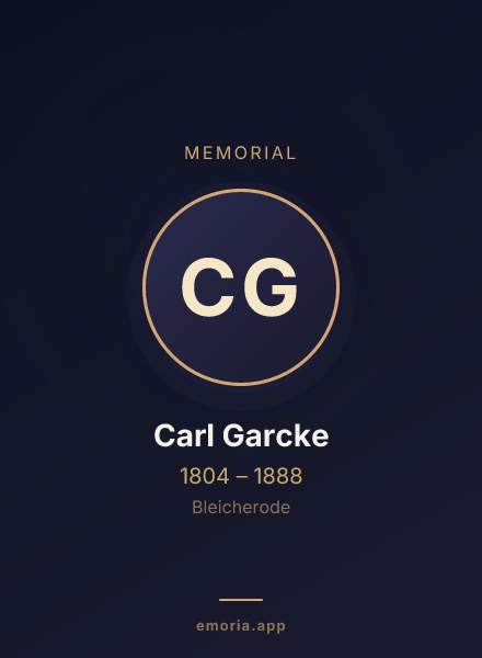 Memorial portrait of Carl Garcke