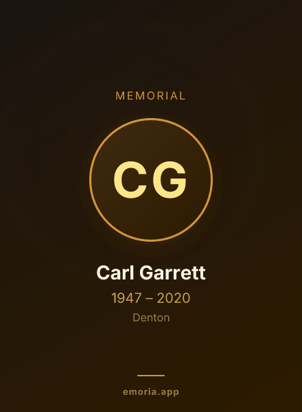 Memorial portrait of Carl Garrett