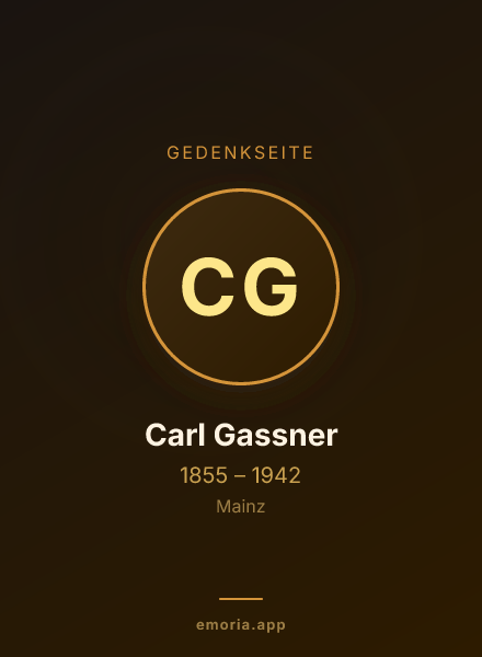 Gedenkportrait von Carl Gassner