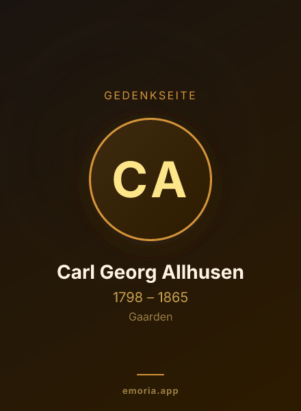 Gedenkportrait von Carl Georg Allhusen