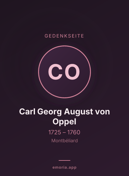 Gedenkportrait von Carl Georg August von Oppel
