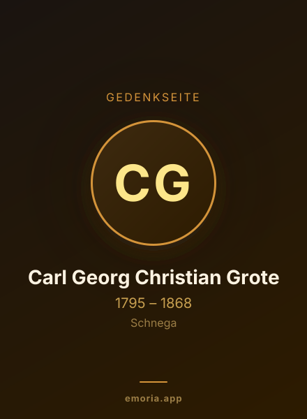 Gedenkportrait von Carl Georg Christian Grote