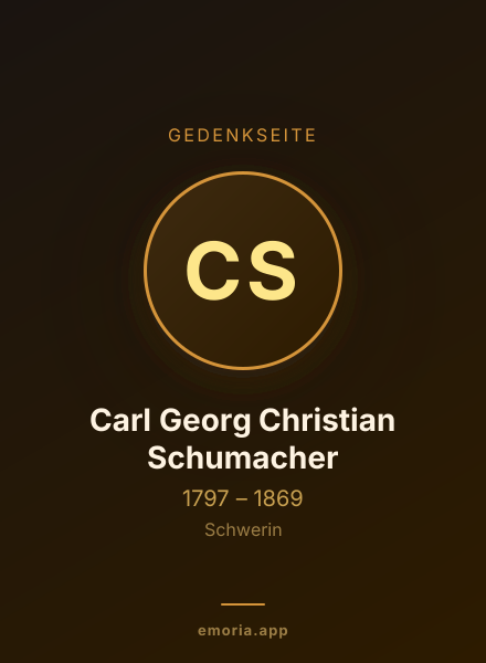 Gedenkportrait von Carl Georg Christian Schumacher