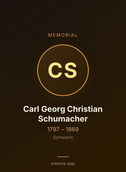 Memorial portrait of Carl Georg Christian Schumacher