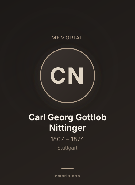 Memorial portrait of Carl Georg Gottlob Nittinger
