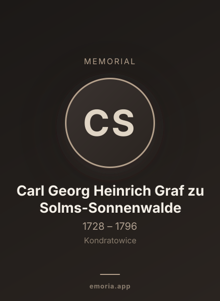 Memorial portrait of Carl Georg Heinrich Graf zu Solms-Sonnenwalde
