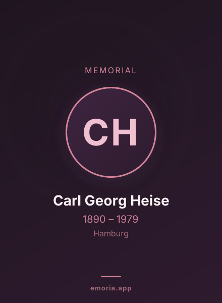 Memorial portrait of Carl Georg Heise
