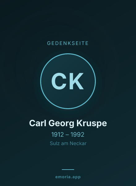 Gedenkportrait von Carl Georg Kruspe