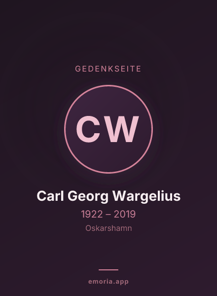 Gedenkportrait von Carl Georg Wargelius