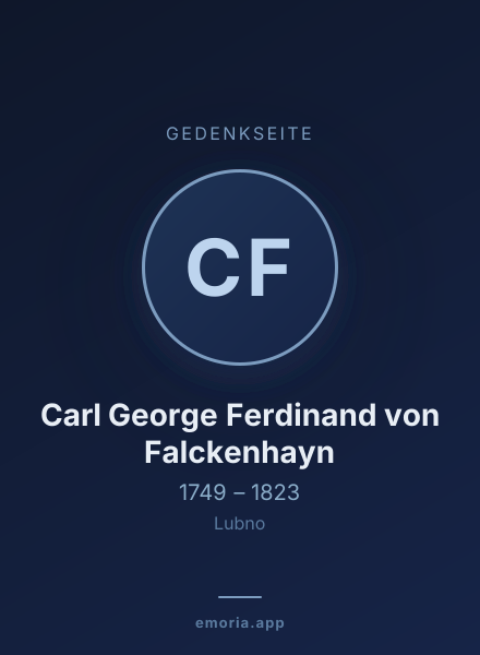 Gedenkportrait von Carl George Ferdinand von Falckenhayn