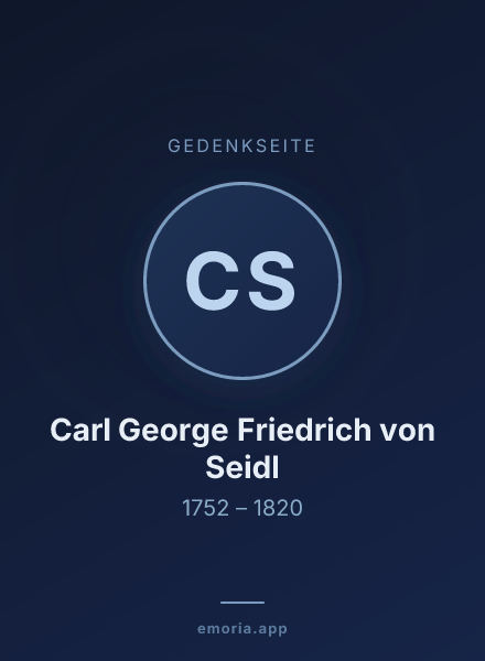 Gedenkportrait von Carl George Friedrich von Seidl