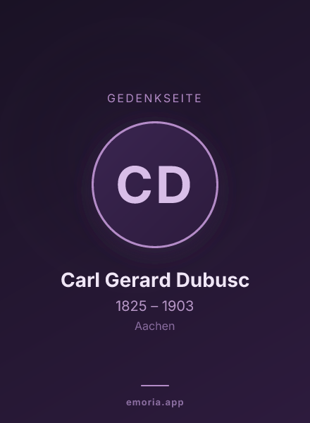 Gedenkportrait von Carl Gerard Dubusc