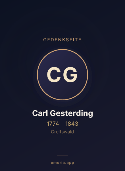 Gedenkportrait von Carl Gesterding