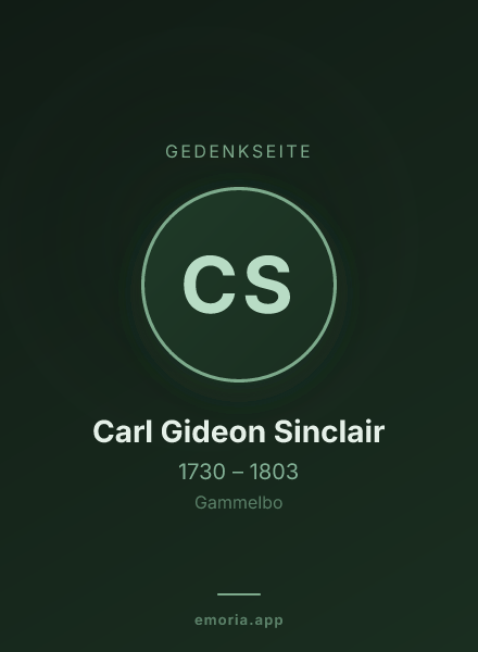 Gedenkportrait von Carl Gideon Sinclair