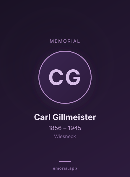 Memorial portrait of Carl Gillmeister