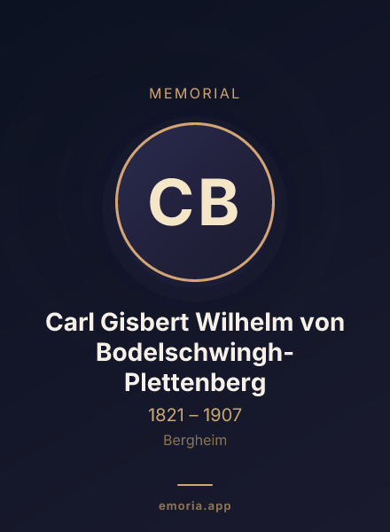 Memorial portrait of Carl Gisbert Wilhelm von Bodelschwingh-Plettenberg