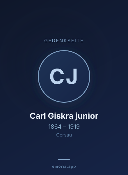 Gedenkportrait von Carl Giskra junior