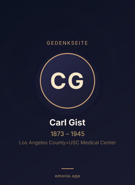 Gedenkportrait von Carl Gist