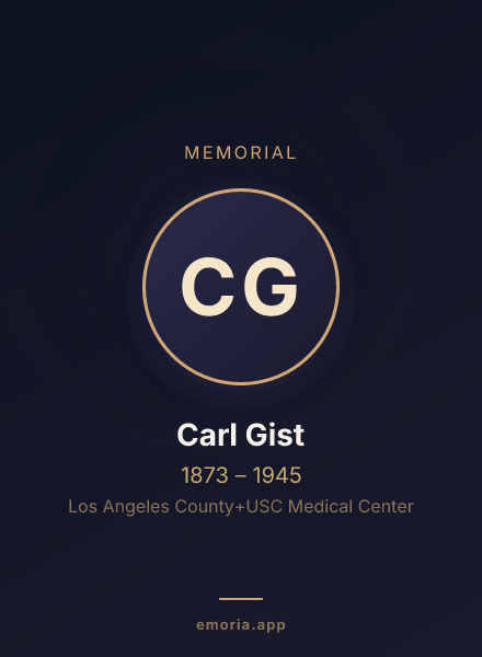 Memorial portrait of Carl Gist