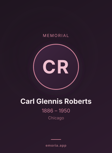 Memorial portrait of Carl Glennis Roberts