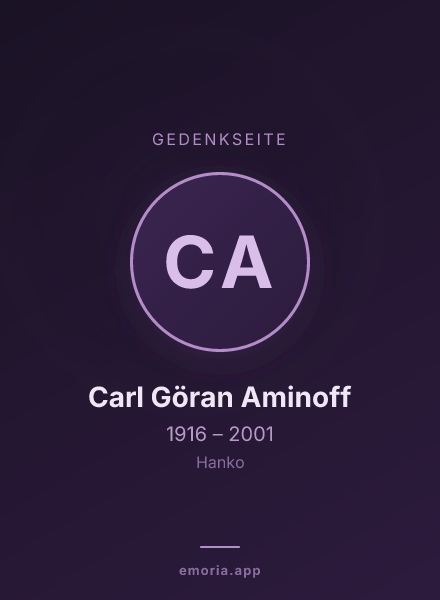Gedenkportrait von Carl Göran Aminoff