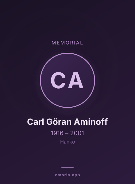 Memorial portrait of Carl Göran Aminoff