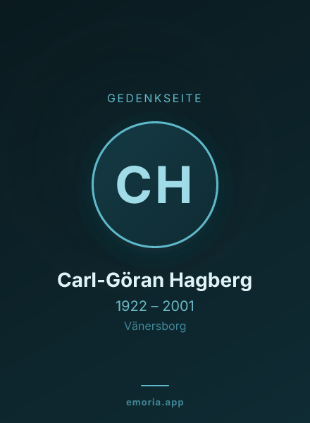 Gedenkportrait von Carl-Göran Hagberg