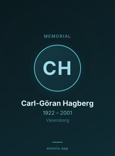 Memorial portrait of Carl-Göran Hagberg
