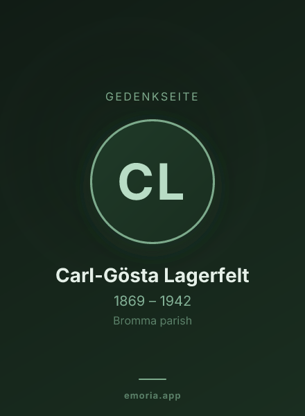 Gedenkportrait von Carl-Gösta Lagerfelt