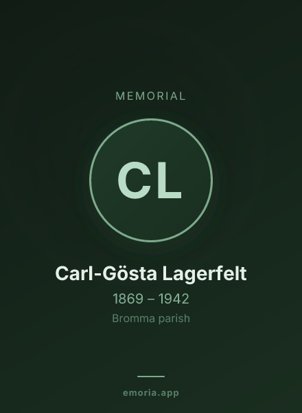 Memorial portrait of Carl-Gösta Lagerfelt