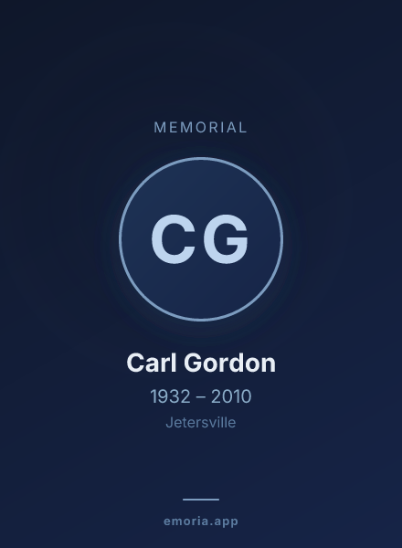 Memorial portrait of Carl Gordon