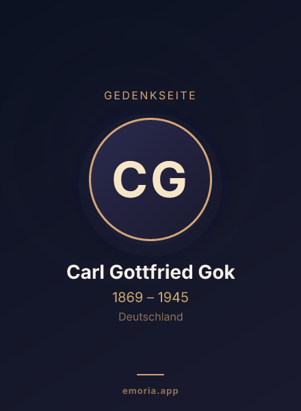 Gedenkportrait von Carl Gottfried Gok