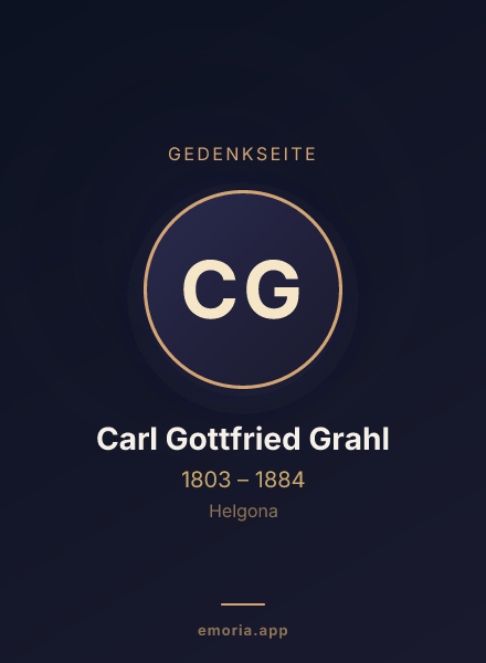 Gedenkportrait von Carl Gottfried Grahl