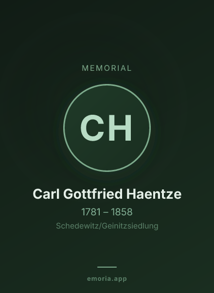 Memorial portrait of Carl Gottfried Haentze