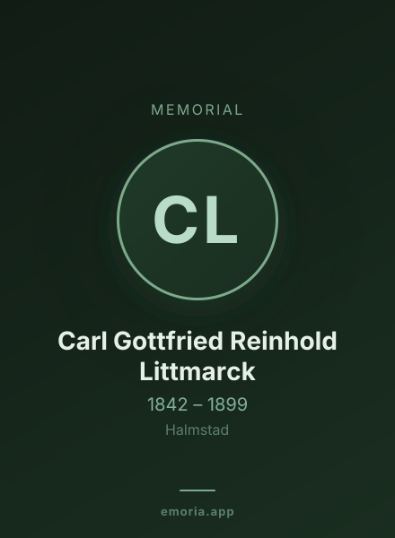 Memorial portrait of Carl Gottfried Reinhold Littmarck