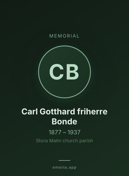 Memorial portrait of Carl Gotthard friherre Bonde