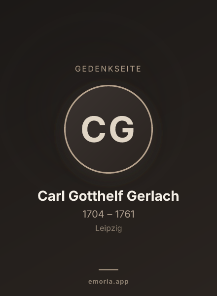 Gedenkportrait von Carl Gotthelf Gerlach