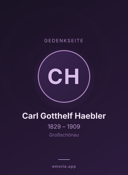 Gedenkportrait von Carl Gotthelf Haebler