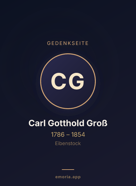 Gedenkportrait von Carl Gotthold Groß