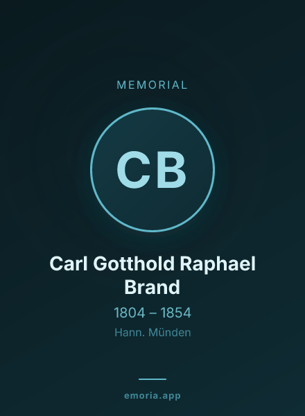 Memorial portrait of Carl Gotthold Raphael Brand