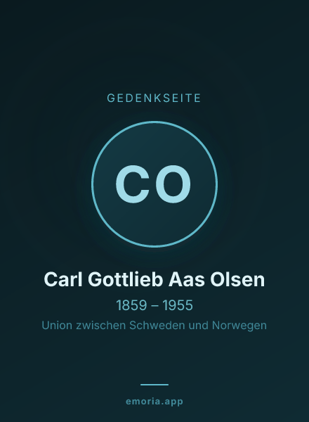 Gedenkportrait von Carl Gottlieb Aas Olsen
