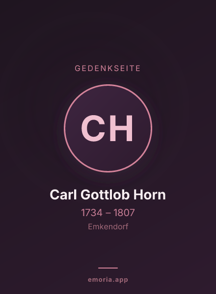 Gedenkportrait von Carl Gottlob Horn
